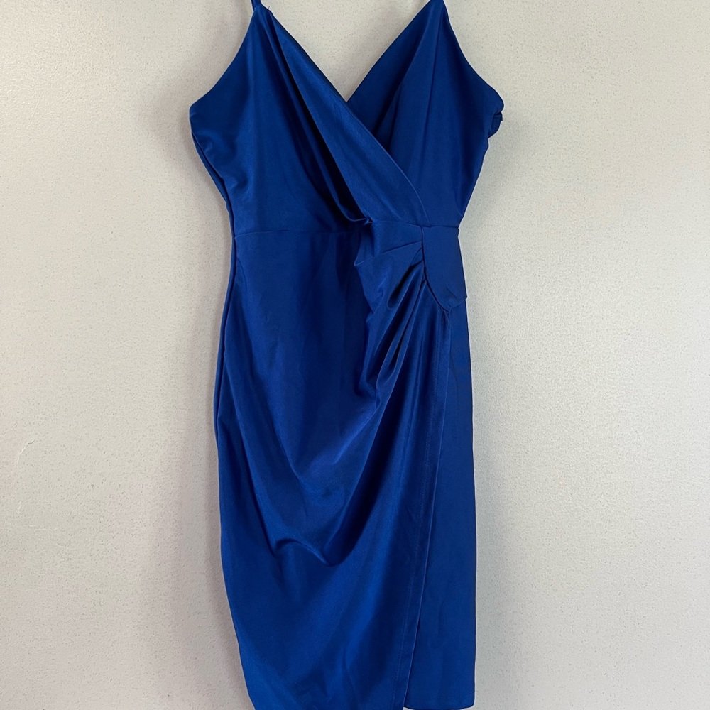 Elegant Blue Wrap Dress